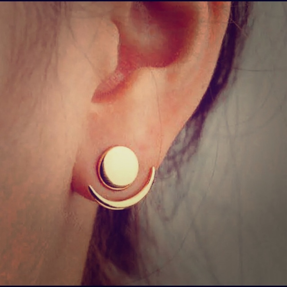 Bohemian crescent moon minimalist stud earrings.